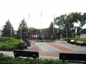 The VFW Post 1916 had six military service flags installed by Liberty Flag at the VFW Memorial in Nishan Park on June 4. (Submitted photos)