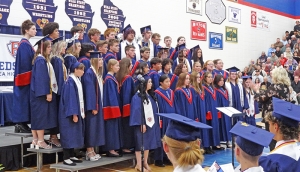 The RAHS Chamber Singers did a song, which included seniors during the graduation ceremony. (Photos by Heather Stanek)